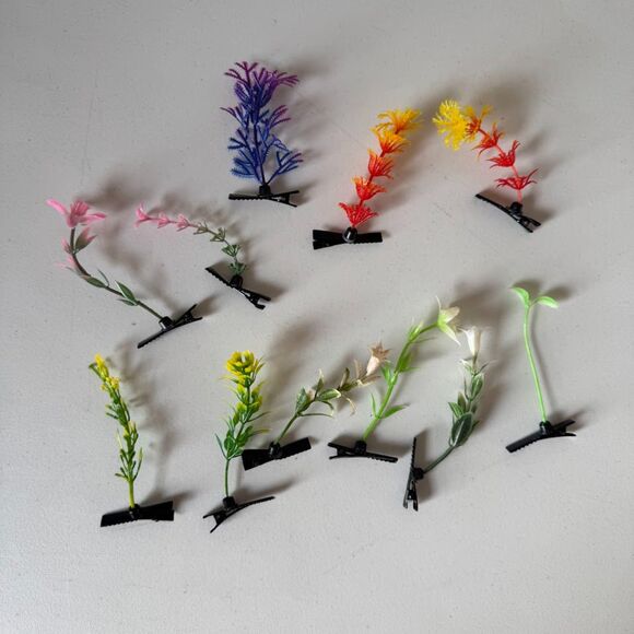 Music Festival Plant Sprouts Hair Clips (11) Rave, EDM, PLUR - Picture 1 of 7